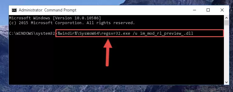 Creating a new registry for the Im_mod_rl_preview_.dll file