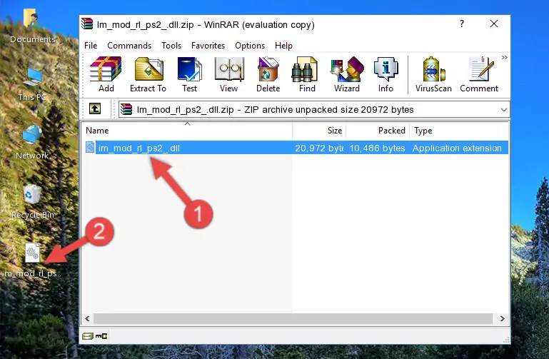 Copying the Im_mod_rl_ps2_.dll file into the file folder of the software.