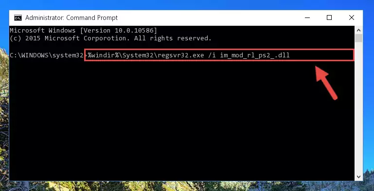 Reregistering the Im_mod_rl_ps2_.dll file in the system (for 64 Bit)