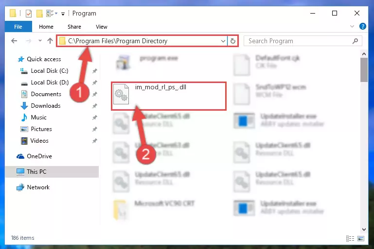 Uninstalling the damaged Im_mod_rl_ps_.dll file's registry from the system (for 64 Bit)