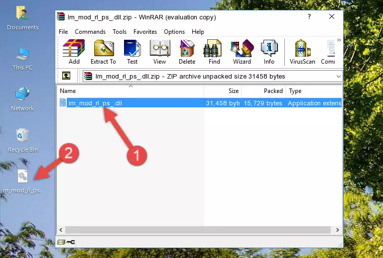 Copying the Im_mod_rl_ps_.dll file into the file folder of the software.