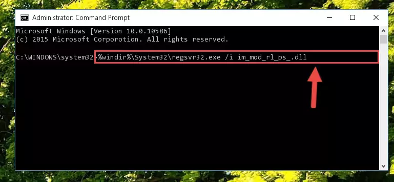 Reregistering the Im_mod_rl_ps_.dll file in the system (for 64 Bit)