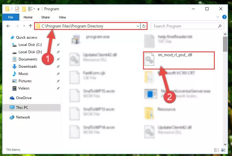 Uninstalling the broken registry of the Im_mod_rl_psd_.dll file from the Windows Registry Editor (for 64 Bit)