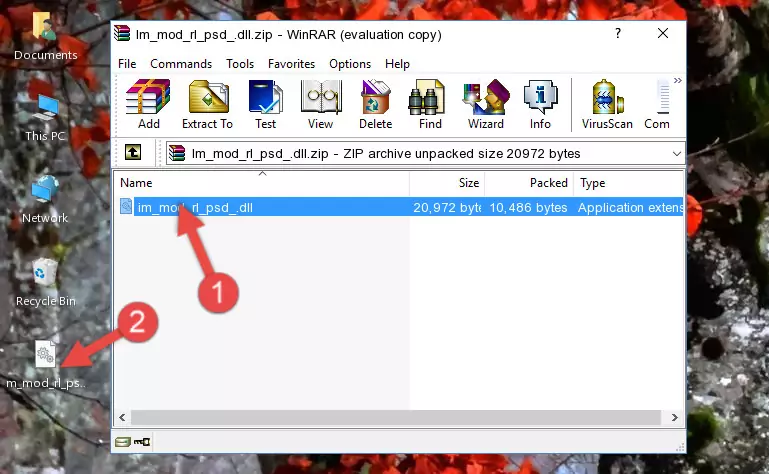 Copying the Im_mod_rl_psd_.dll file into the software's file folder