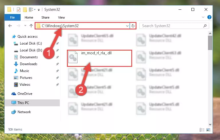 Copying the Im_mod_rl_rla_.dll file to the Windows/sysWOW64 folder