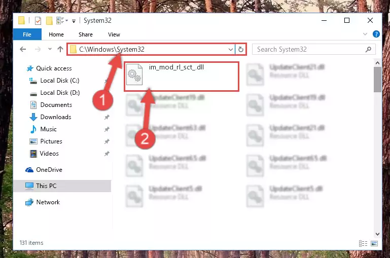 Copying the Im_mod_rl_sct_.dll library to the Windows/sysWOW64 directory