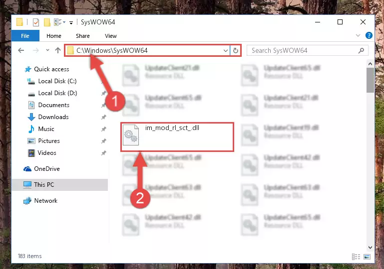 Extracting the Im_mod_rl_sct_.dll library to the desktop