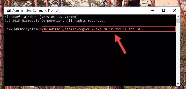 Creating a new registry for the Im_mod_rl_sct_.dll library in the Windows Registry Editor
