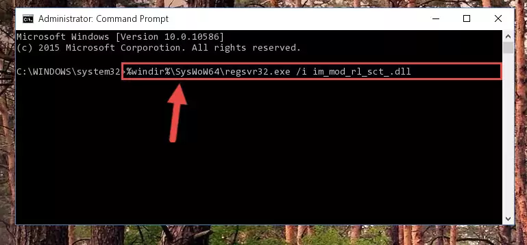 Uninstalling the damaged Im_mod_rl_sct_.dll library's registry from the system (for 64 Bit)