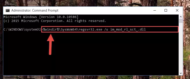 Reregistering the Im_mod_rl_sct_.dll library in the system (for 64 Bit)