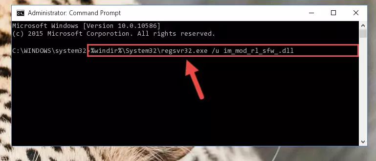 Reregistering the Im_mod_rl_sfw_.dll library in the system