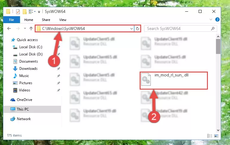 Copying the Im_mod_rl_sun_.dll file to the Windows/sysWOW64 folder