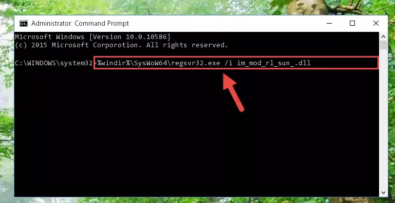 Deleting the Im_mod_rl_sun_.dll file's problematic registry in the Windows Registry Editor