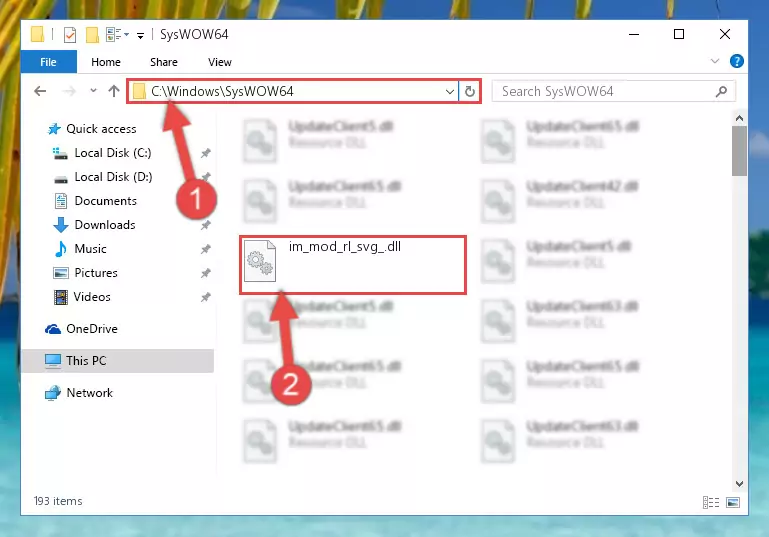 Pasting the Im_mod_rl_svg_.dll library into the Windows/sysWOW64 directory