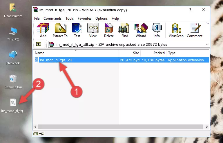 Copying the Im_mod_rl_tga_.dll file into the software's file folder