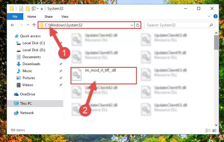 Copying the Im_mod_rl_tiff_.dll library into the Windows/System32 directory