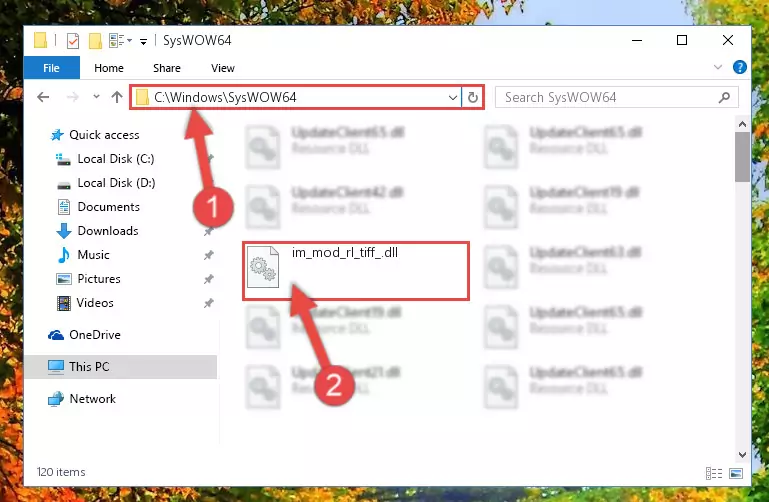 Copying the Im_mod_rl_tiff_.dll library to the Windows/sysWOW64 directory