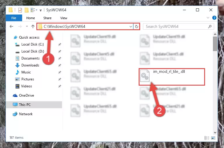 Extracting the Im_mod_rl_tile_.dll file to the desktop