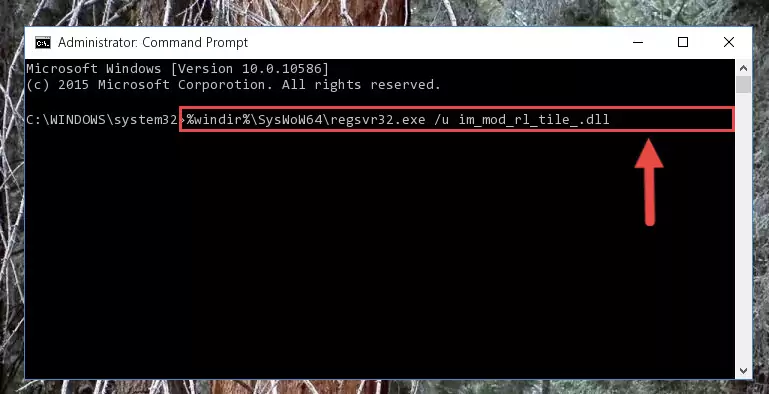 Reregistering the Im_mod_rl_tile_.dll file in the system (for 64 Bit)