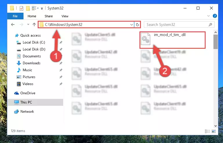 Pasting the Im_mod_rl_tim_.dll file into the Windows/sysWOW64 folder