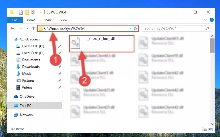 Extracting the Im_mod_rl_tim_.dll file to the desktop