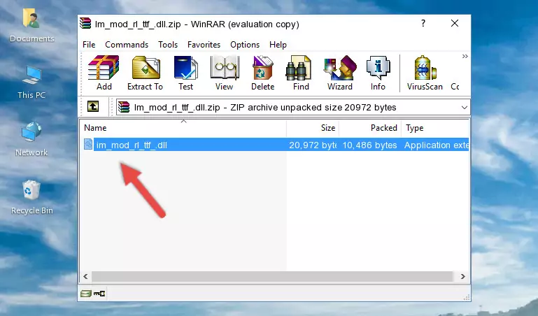 Pasting the Im_mod_rl_ttf_.dll file into the software's file folder