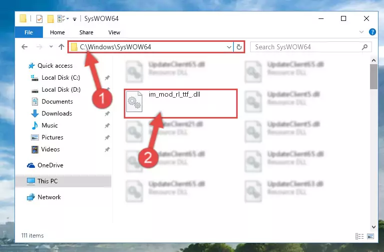 Extracting the Im_mod_rl_ttf_.dll file to the desktop