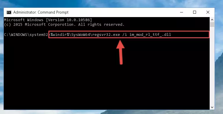 Uninstalling the damaged Im_mod_rl_ttf_.dll file's registry from the system (for 64 Bit)
