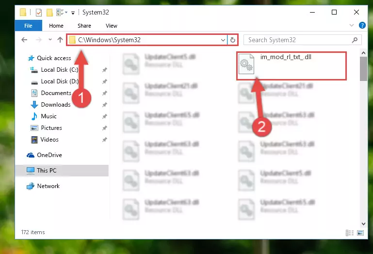 Copying the Im_mod_rl_txt_.dll library to the Windows/sysWOW64 directory