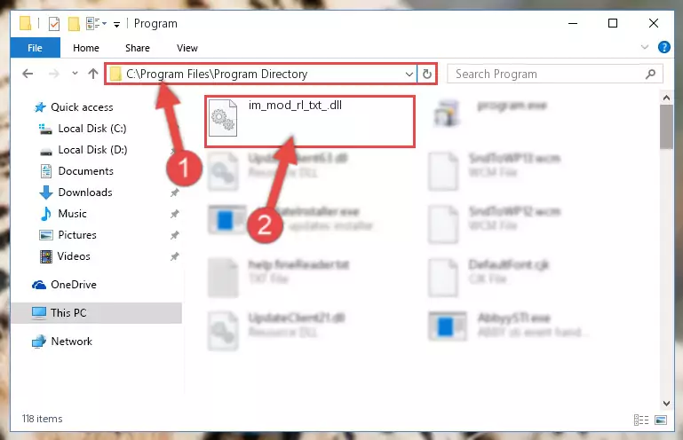 Choosing the Im_mod_rl_txt_.dll library