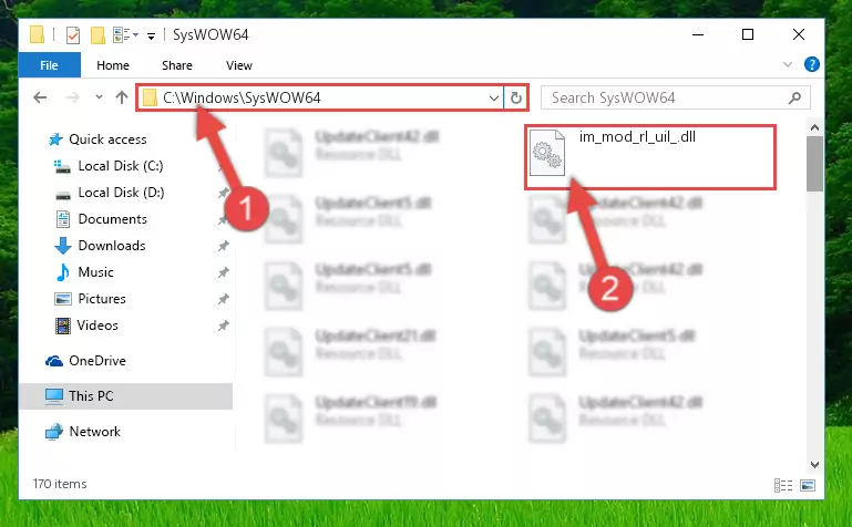 Copying the Im_mod_rl_uil_.dll library to the Windows/sysWOW64 directory