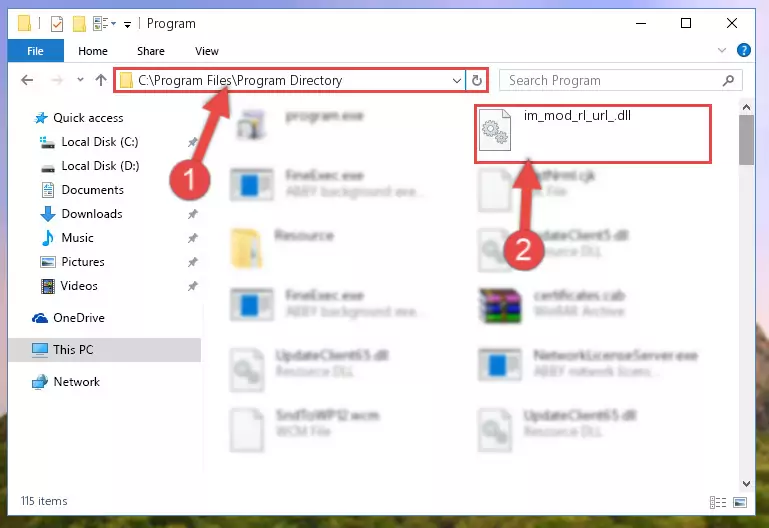 Uninstalling the damaged Im_mod_rl_url_.dll library's registry from the system (for 64 Bit)