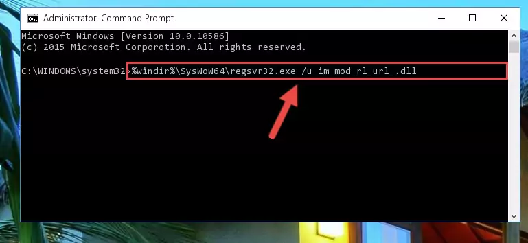 Reregistering the Im_mod_rl_url_.dll library in the system