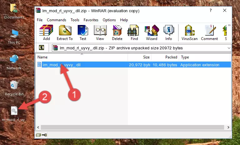 Copying the Im_mod_rl_uyvy_.dll file into the software's file folder