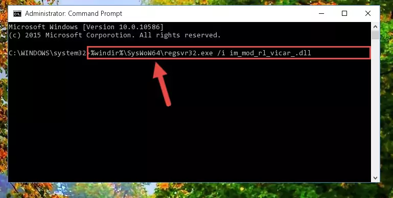 Cleaning the problematic registry of the Im_mod_rl_vicar_.dll file from the Windows Registry Editor