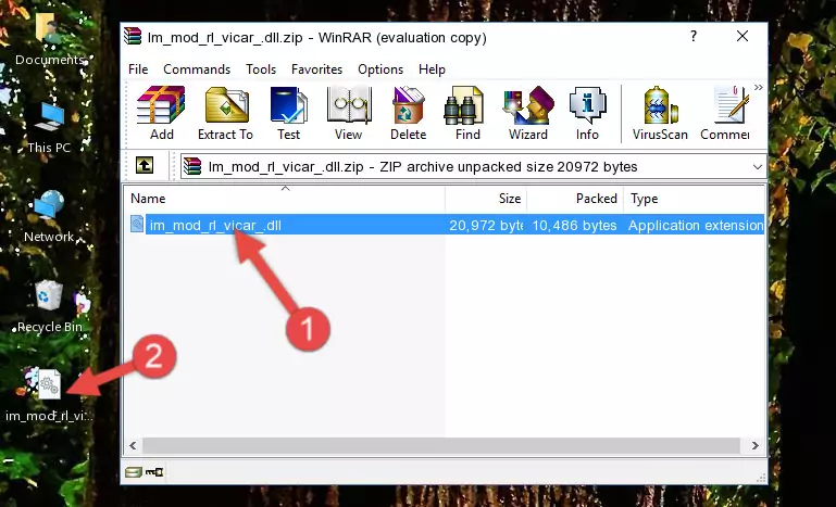 Copying the Im_mod_rl_vicar_.dll file into the software's file folder
