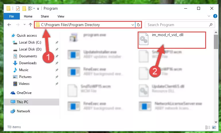Uninstalling the broken registry of the Im_mod_rl_vid_.dll file from the Windows Registry Editor (for 64 Bit)