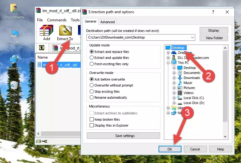 Pasting the Im_mod_rl_viff_.dll file into the Windows/System32 folder