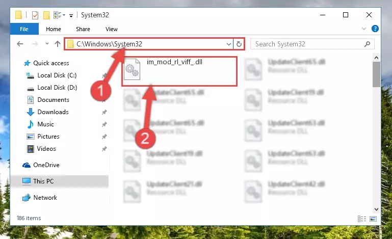 Pasting the Im_mod_rl_viff_.dll file into the Windows/sysWOW64 folder