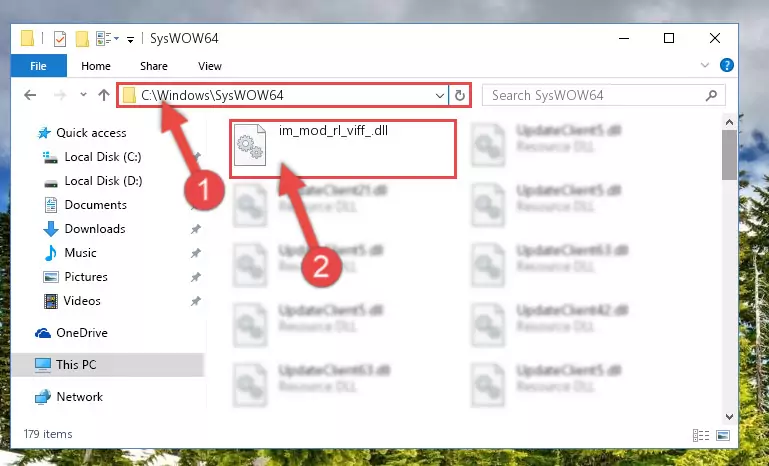 Extracting the Im_mod_rl_viff_.dll file to the desktop