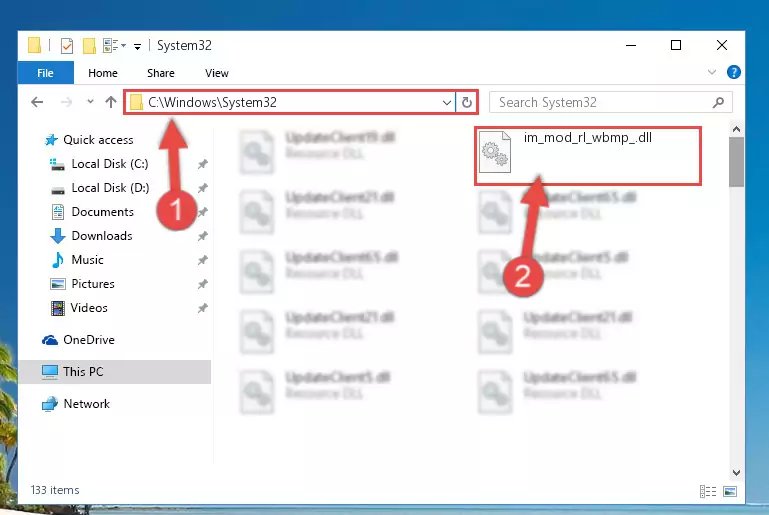 Copying the Im_mod_rl_wbmp_.dll library to the Windows/sysWOW64 directory