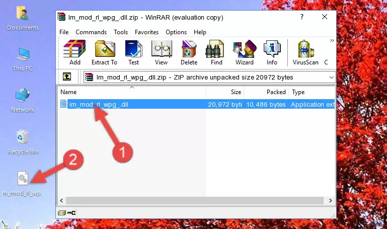 Copying the Im_mod_rl_wpg_.dll file into the software's file folder