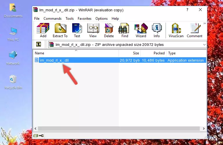 Copying the Im_mod_rl_x_.dll file into the software's file folder