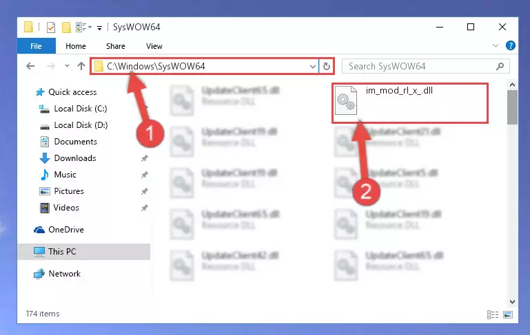 Extracting the Im_mod_rl_x_.dll file to the desktop