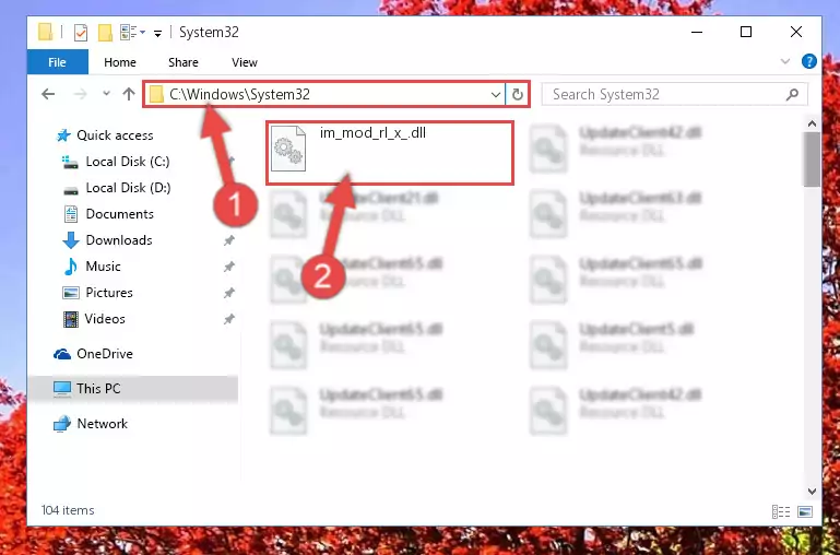Copying the Im_mod_rl_x_.dll file to the Windows/sysWOW64 folder