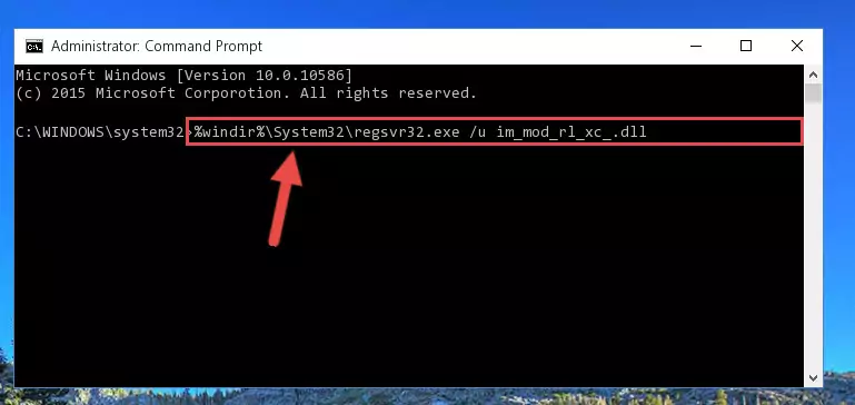 Reregistering the Im_mod_rl_xc_.dll library in the system
