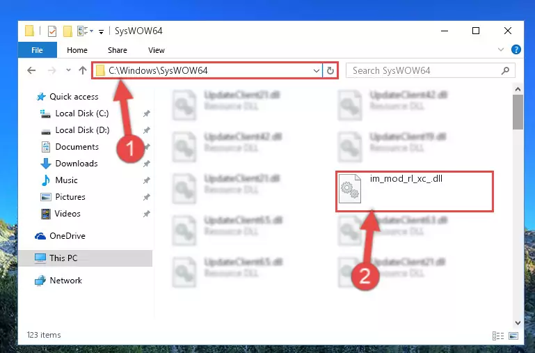Extracting the Im_mod_rl_xc_.dll library to the desktop