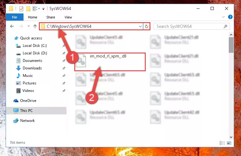 Copying the Im_mod_rl_xpm_.dll file to the Windows/sysWOW64 folder