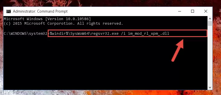 Cleaning the problematic registry of the Im_mod_rl_xpm_.dll file from the Windows Registry Editor