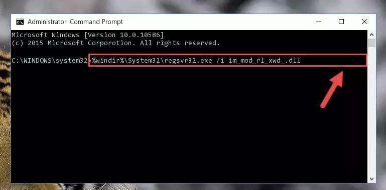 Reregistering the Im_mod_rl_xwd_.dll file in the system (for 64 Bit)